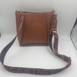 Stella McCartney Brown Crossbody Bag with Logo Strap & Dust Bag